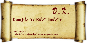 Demjén Kálmán névjegykártya